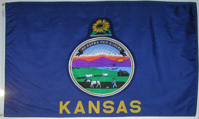 Kansas State Flag from space