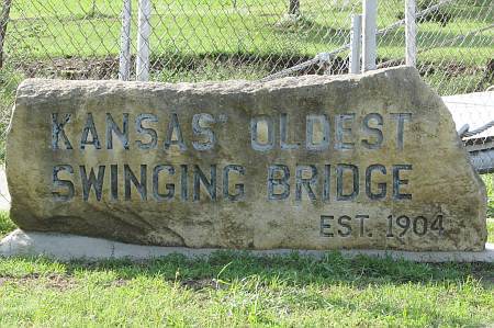 Kansas' oldest swinging bridge - Moline, Kansas