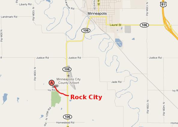 Rock City Map - Minneapolis, Kansas