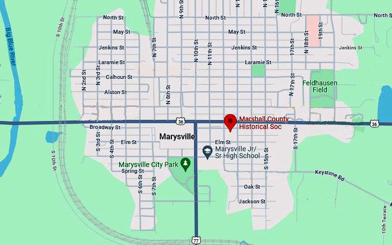 Marshall County Museum Map - Marysville, Kansas