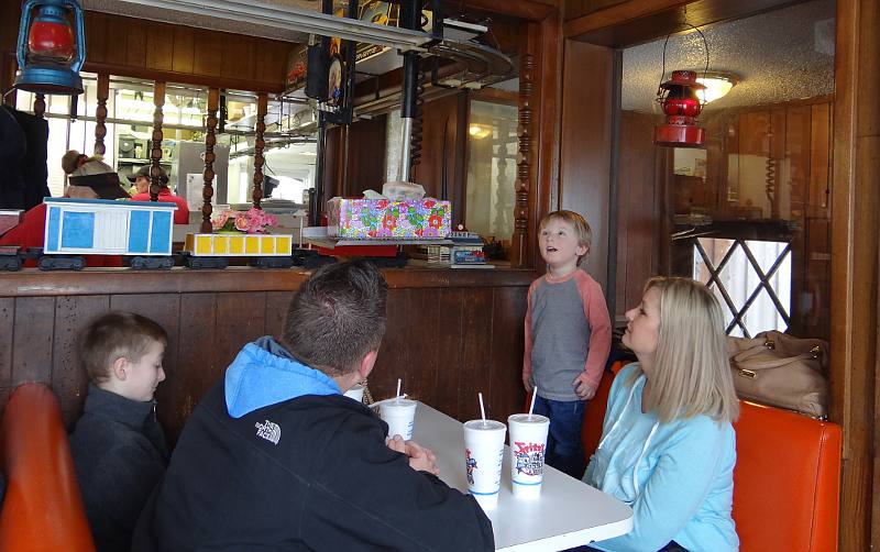 Food delivery at Fritz's Railroad Restaurant