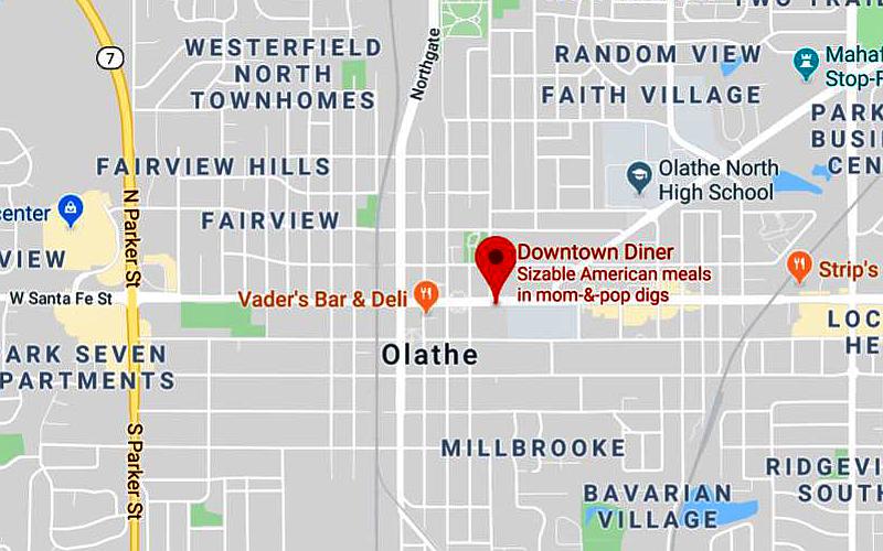 Downtown Diner Map - Olathe, Kansas
