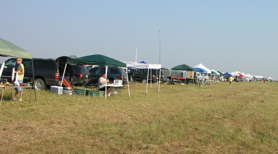 The line at KLOUDbusters rocket launches near Argonia, Kansas in 2006.