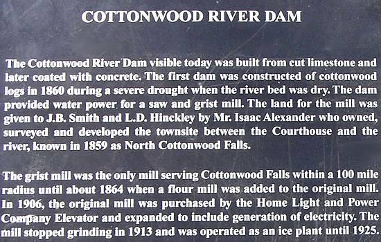 Cottonwood Falls Kansas Dam and Bridge - Cottonwood Falls, Kansas