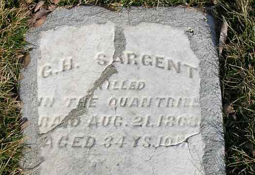 G, H, Sargent's headstone in Lawrence, Kansas
