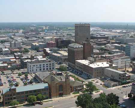 View of Topeka, Kansas from the Kansas State Capitol Dome.