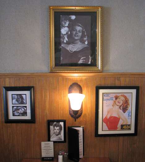 Rita Hayworth booth at Bichelmeyer's Steakhouse