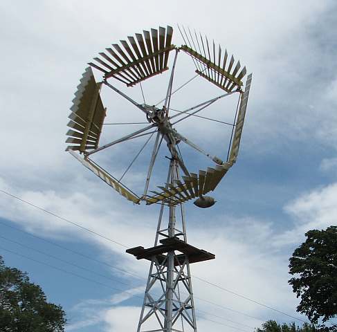 Windmill at Brown County Agriculture Museum in Hiawatha, Kansas.