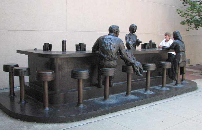 Georgia Gerber bronze Woolworth lunch counter