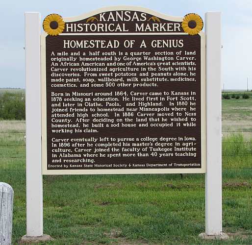 George Washington Carver - Kansas Historical Marker