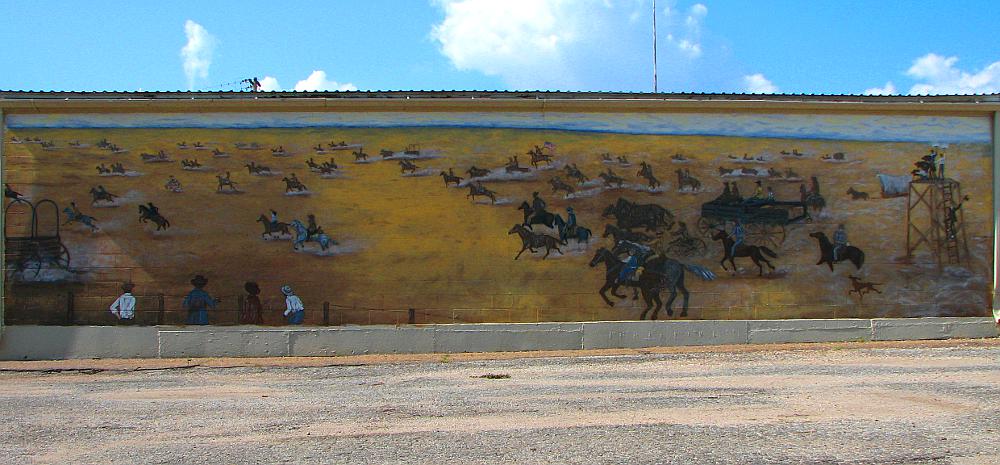 Cherokee Strip Land Rush mural