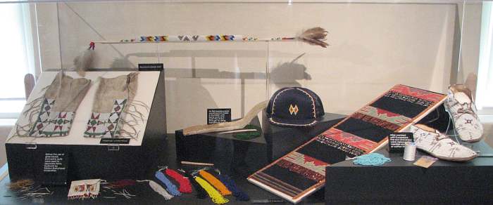 Indian quill and beadwork at Native American Heritage Museum