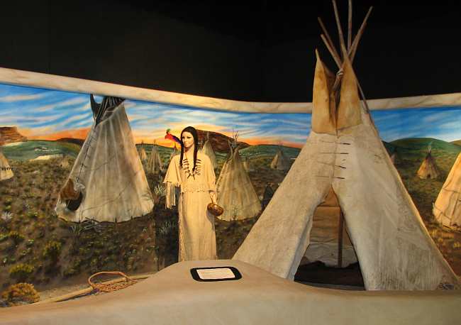 Plains Apache Indian encampment in El Quartelejo Museum