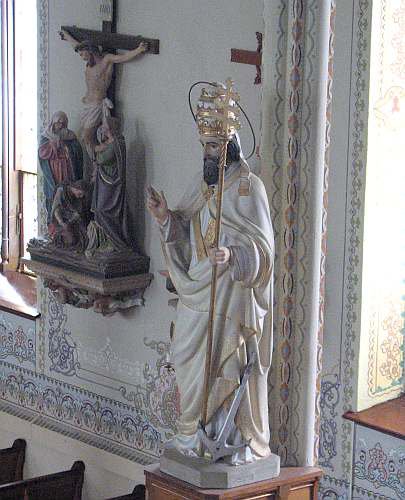 Statue of St. Clement at St. Mary's Catholic Church in St. Benedict, Kansas