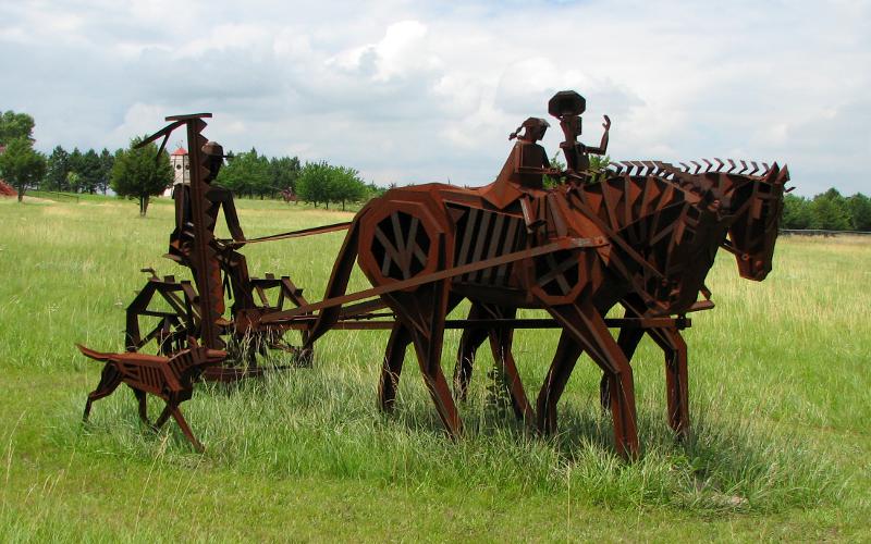 metal sculpture by  by Franklin L. Jensen