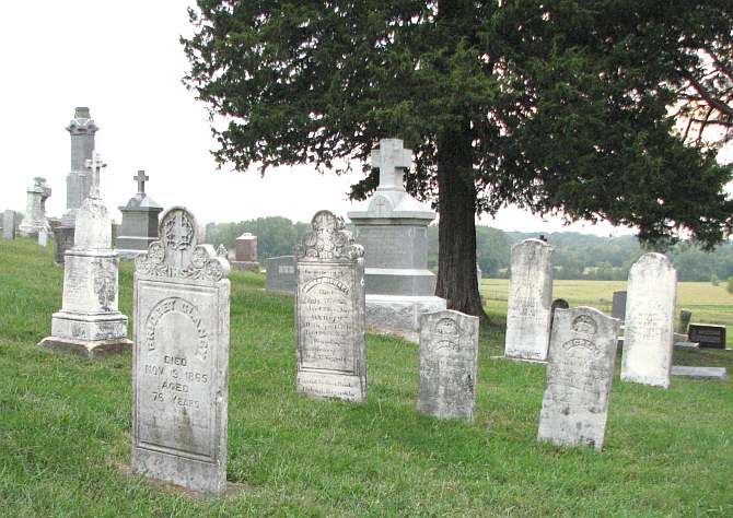 Headstones in St. Patrick Cemetery