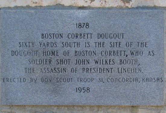 Thomas P. Boston Corbett Dugout - Concordia, Kansas