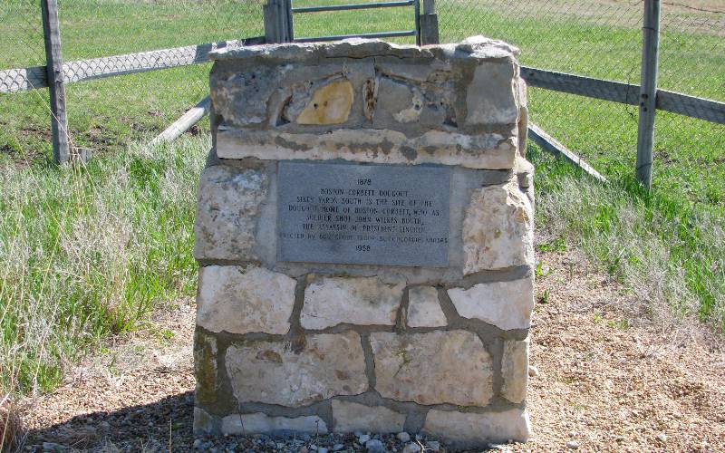 Boston Corbett Dugout marker - Concordia, Kansas