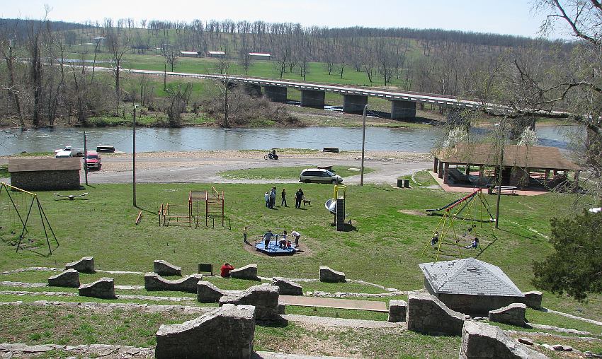 picnic tables, cooking areas and playground