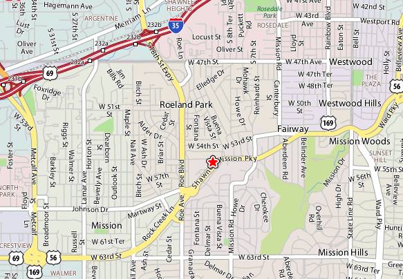 Stroud's Restaurant Fairway Kansas Map