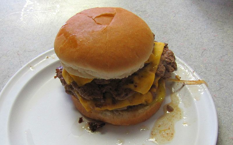 Triple cheeseburger at Bob's Grill - Pittsburg, Kansas