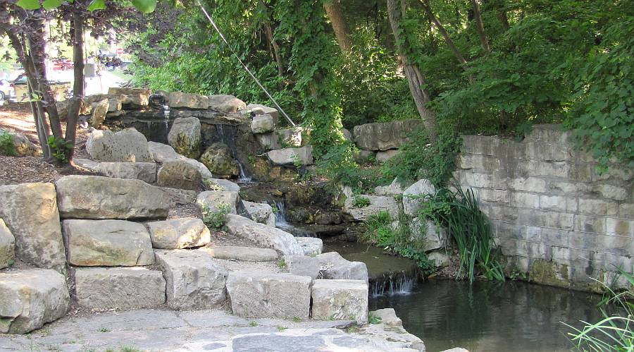 Central Park waterfall - Marion, Kansas