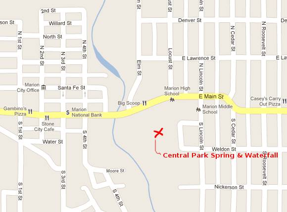 Central Park Historical Springs Map - Marion, Kansas