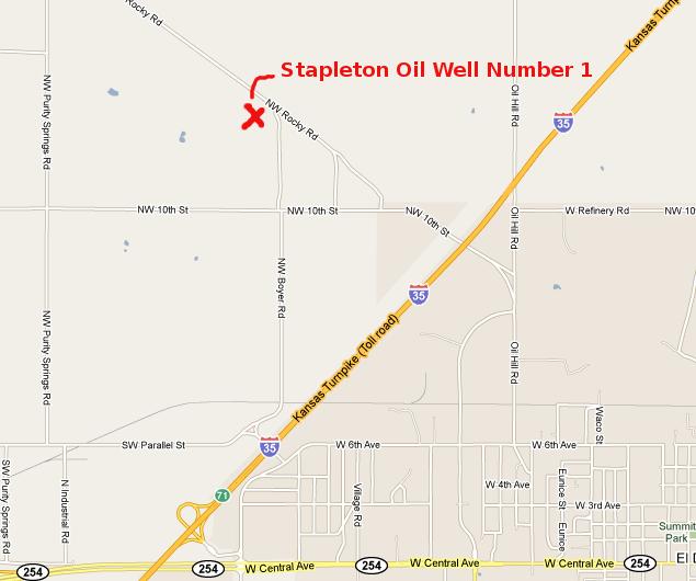 Stapleton Oil Well Number One Map - El Dorado, Kansas