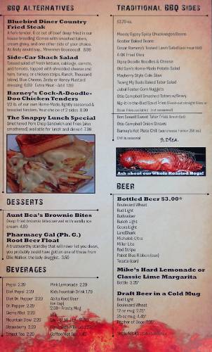 BBQ Shack menu - Paola