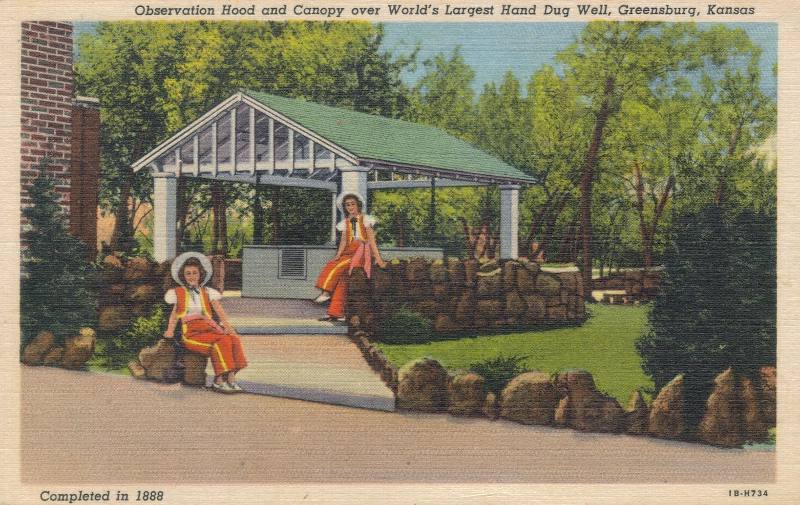 Big Well postcard - Greensburg, Kansas