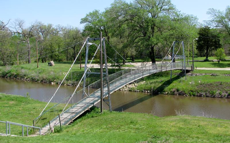 Little Arkansas River suspension bridge
