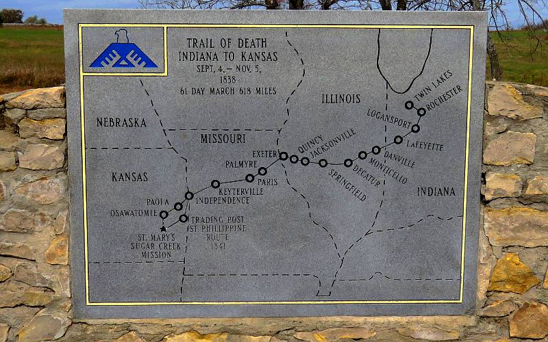 Trail of Death map at St. Philippine Duchesne Park