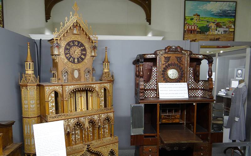 Justis Bissing Jr. wooden clock and desk