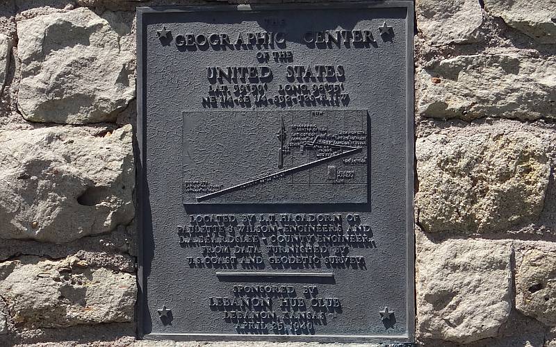 Geographic Center of the United States plaque