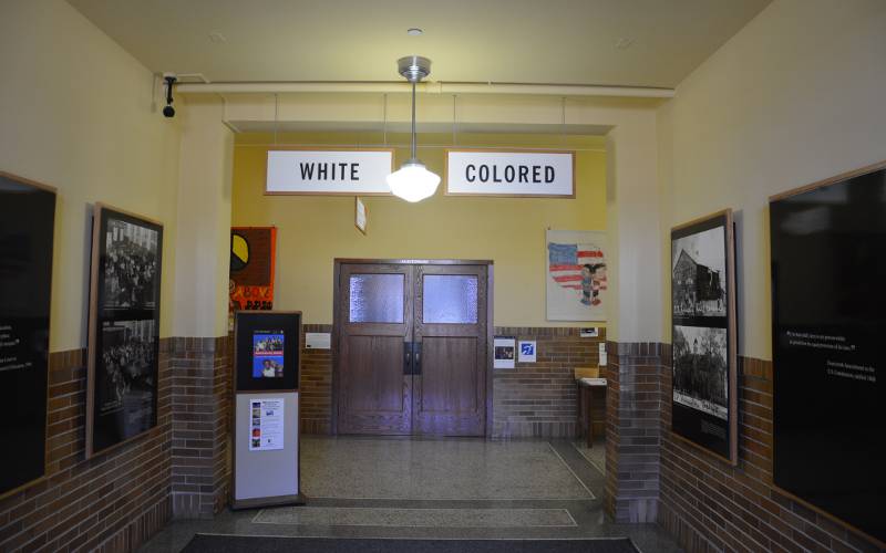 White - Colored sign at Brown v. Board of Education Historic site