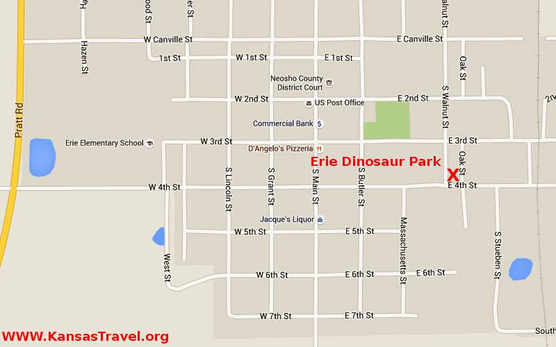 Erie Dinosaur Park Map - Erie, Kansas