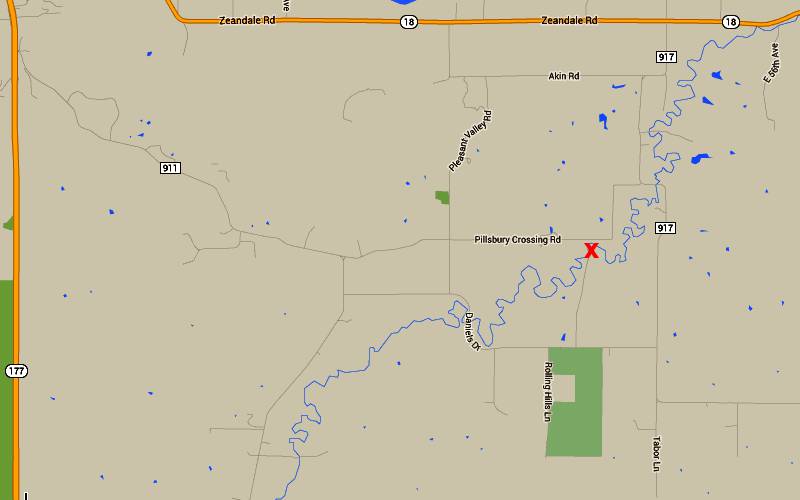 Pillsbury Crossing Wildlife Area and Deep Creek Waterfall Map