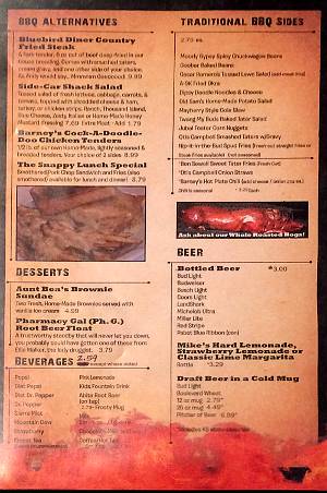 BBQ Shack menu - Paola