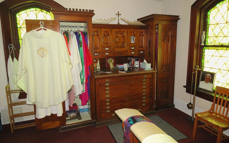The sacristy at Immaculate Conception Catholic Church