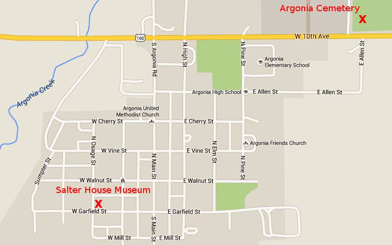 Salter House Museum Map - Argonia, Kansas