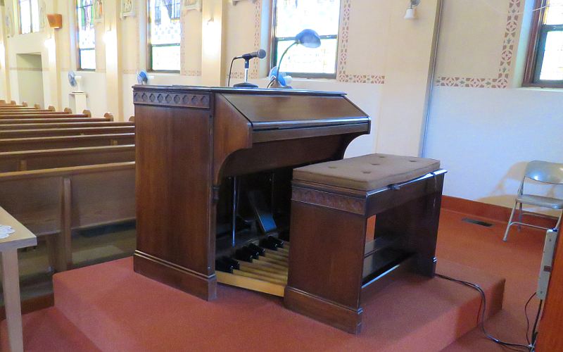 The organ in  in St. Mary's Church - McCracken, Kansas