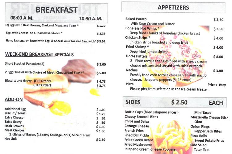 Tri-Corner Restaurant Menu - Fall River, Kansas