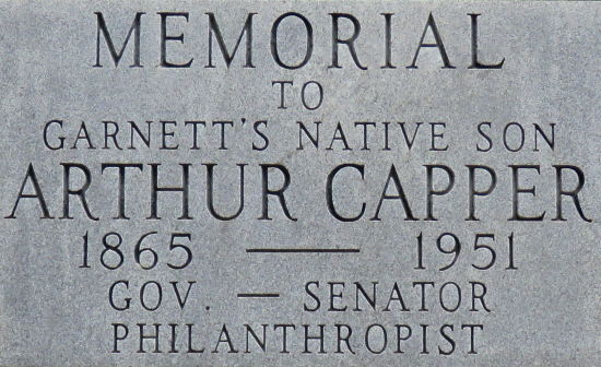 Arthur Capper Memorial - Garnett, Kansas