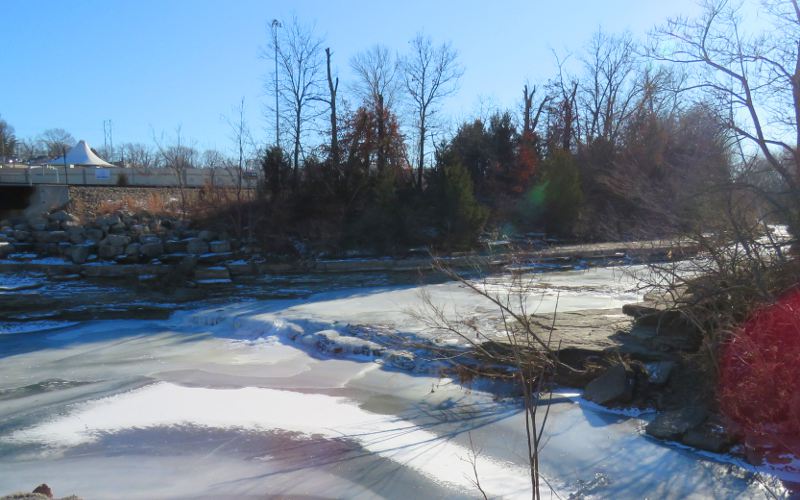 Turkey Creek Waterfall in winter.