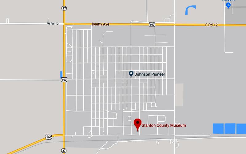 Stanton County Museum Map - Johnson City, Kansas