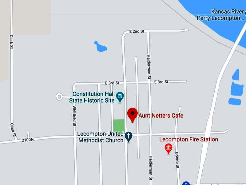 Aunt Netters Cafe Map - Lecompton, Kansas
