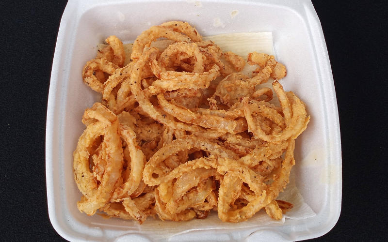 onion strings at Beef Burger Bob's