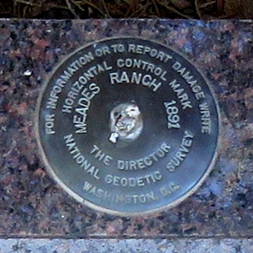 Meades Ranch geodetic datum marker replica - Osborne, Kansas