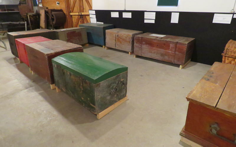 Trunk exhibit at the Mennonite Settlement Museum