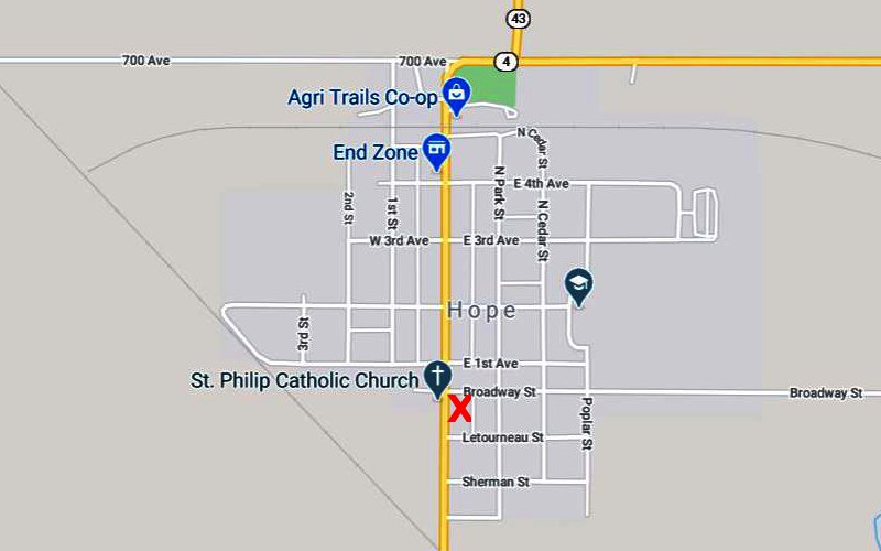 Hope Community Historical Museum Map - Hope, Kansas